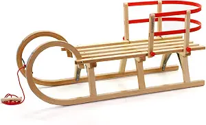 HolzFee Baran S 110 RL Holzschlitten mit Rückenlehne